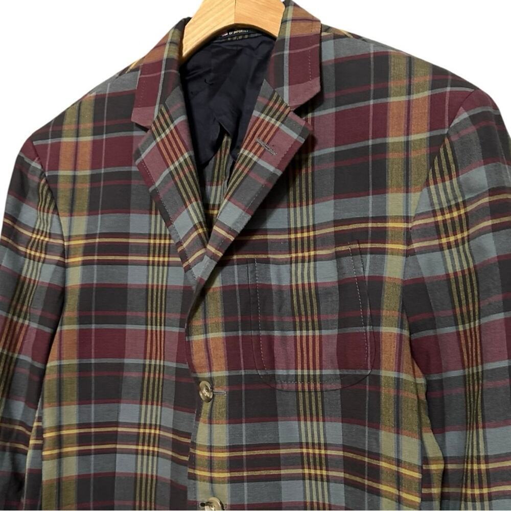 Polo Ralph Lauren Vintage USA Mens 38R Green Blue Red Plaid Cotton Blazer Jacket - Picture 3 of 9